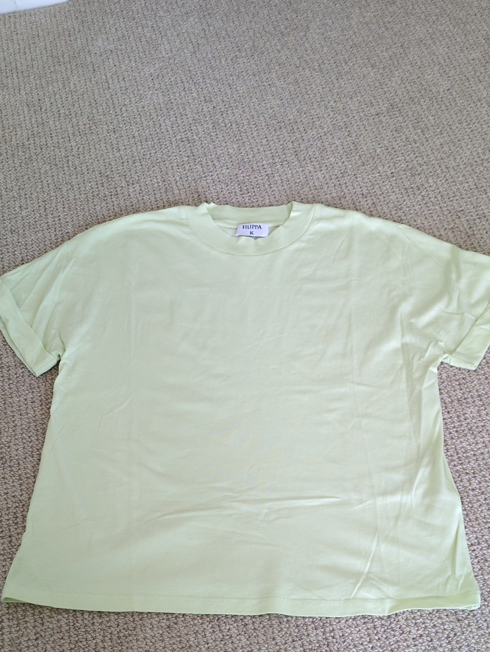 Filippa K Aleah Pima Tee Light Green Mint Crewneck T-Shirt Size XS